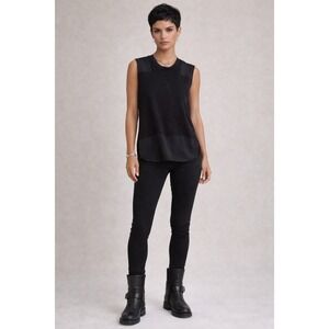 Rag & Bone Black Silk Tank Top Dark Feminine Whimsey Goth Boho It Girl / Size S